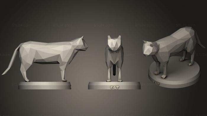Animal figurines (Poly Cat, STKJ_1296) 3D models for cnc